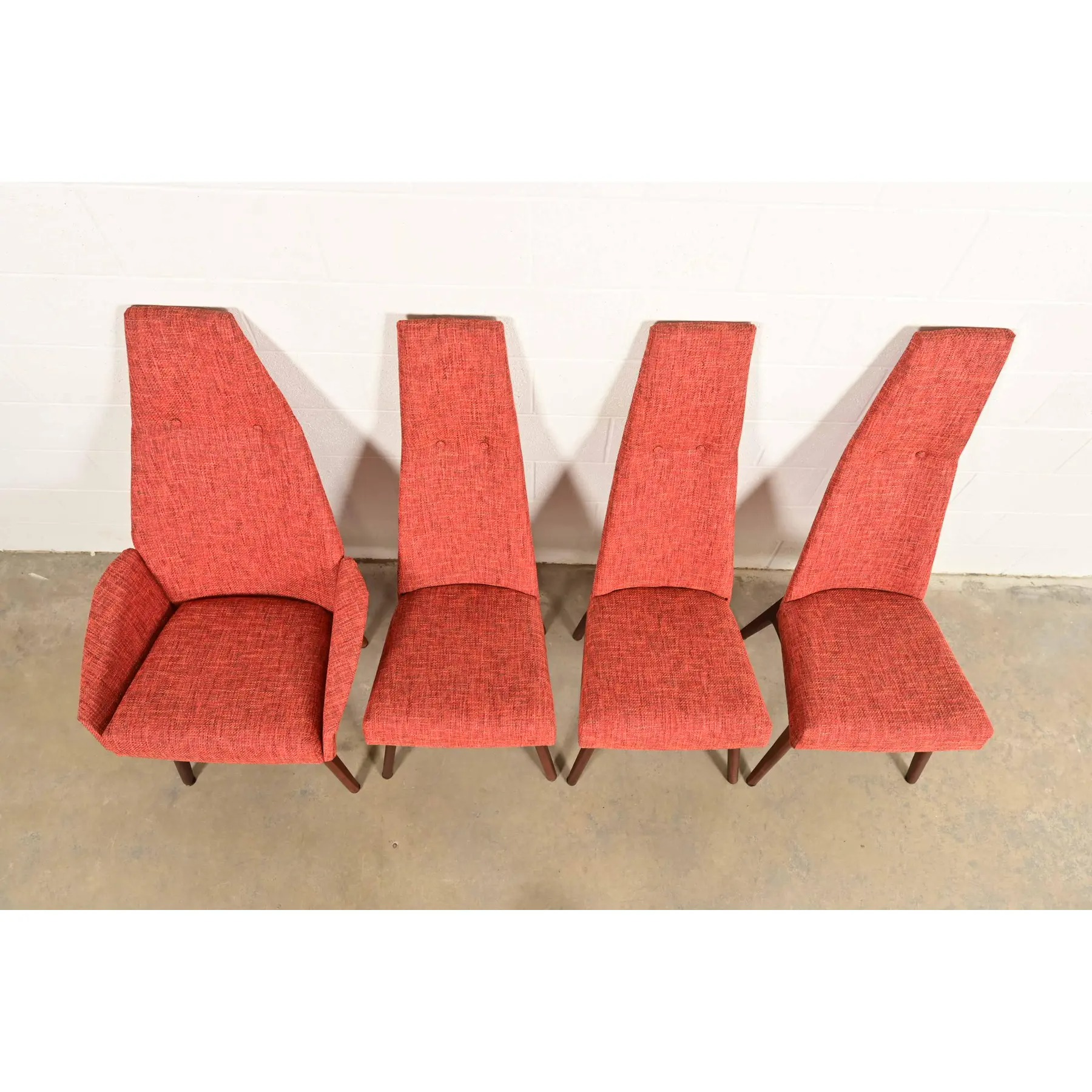 Adrian Pearsall for Craft Associates Mid-Century Modern High Back Dining Chairs, Set of Four - Image 5