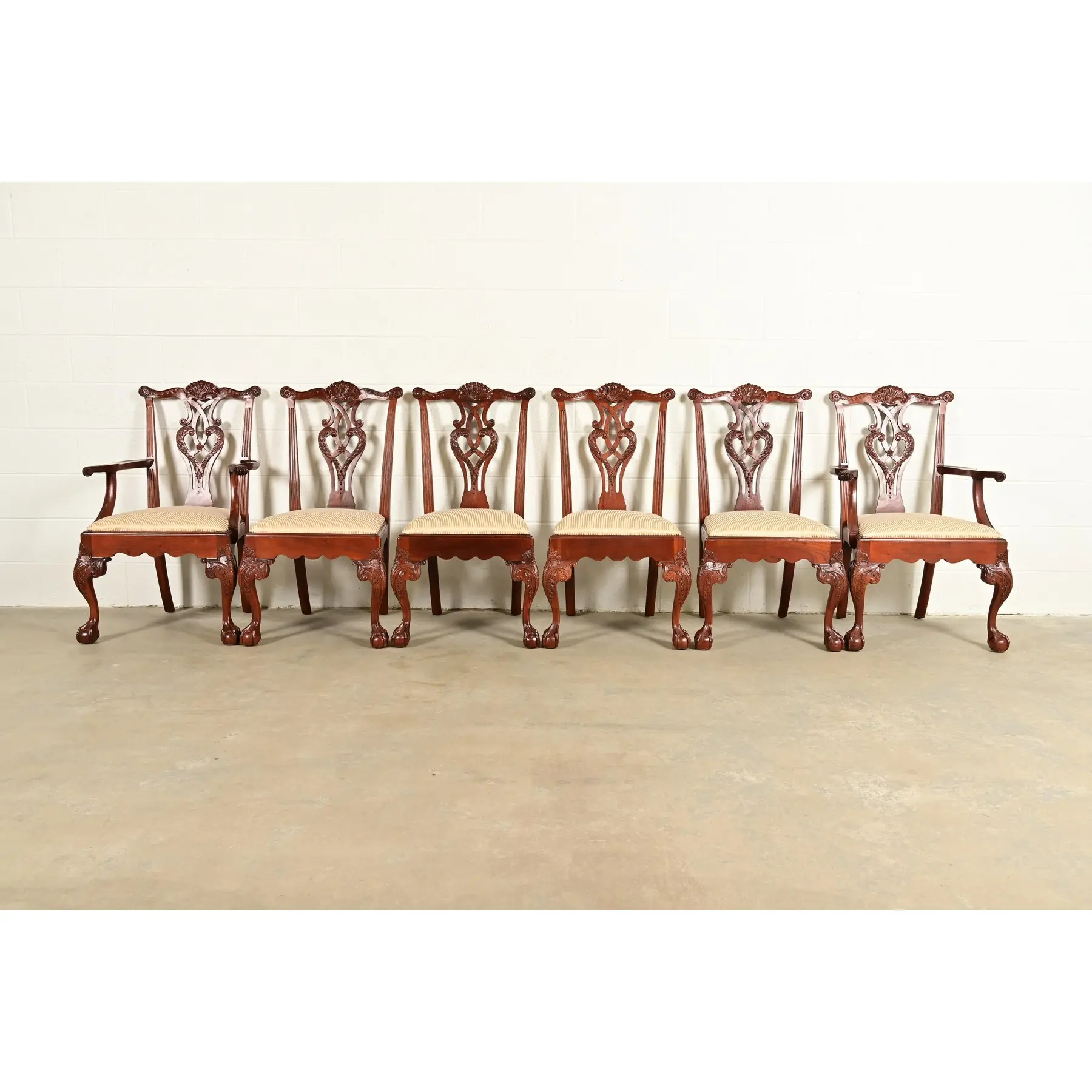 Baker Furniture Chippendale Carved Mahogany Dining Chairs, Set of Six - Image 2