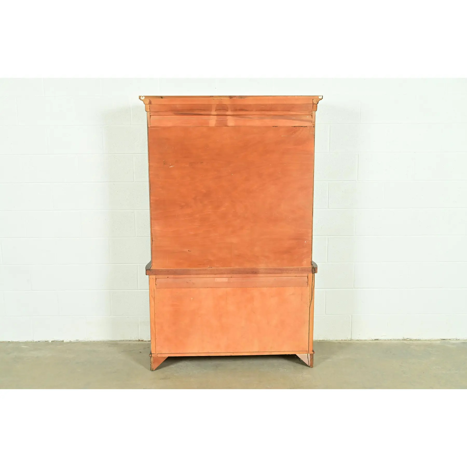 Baker Furniture Style Georgian Carved Mahogany Breakfront Bookcase Cabinet, Circa 1950s - Image 11