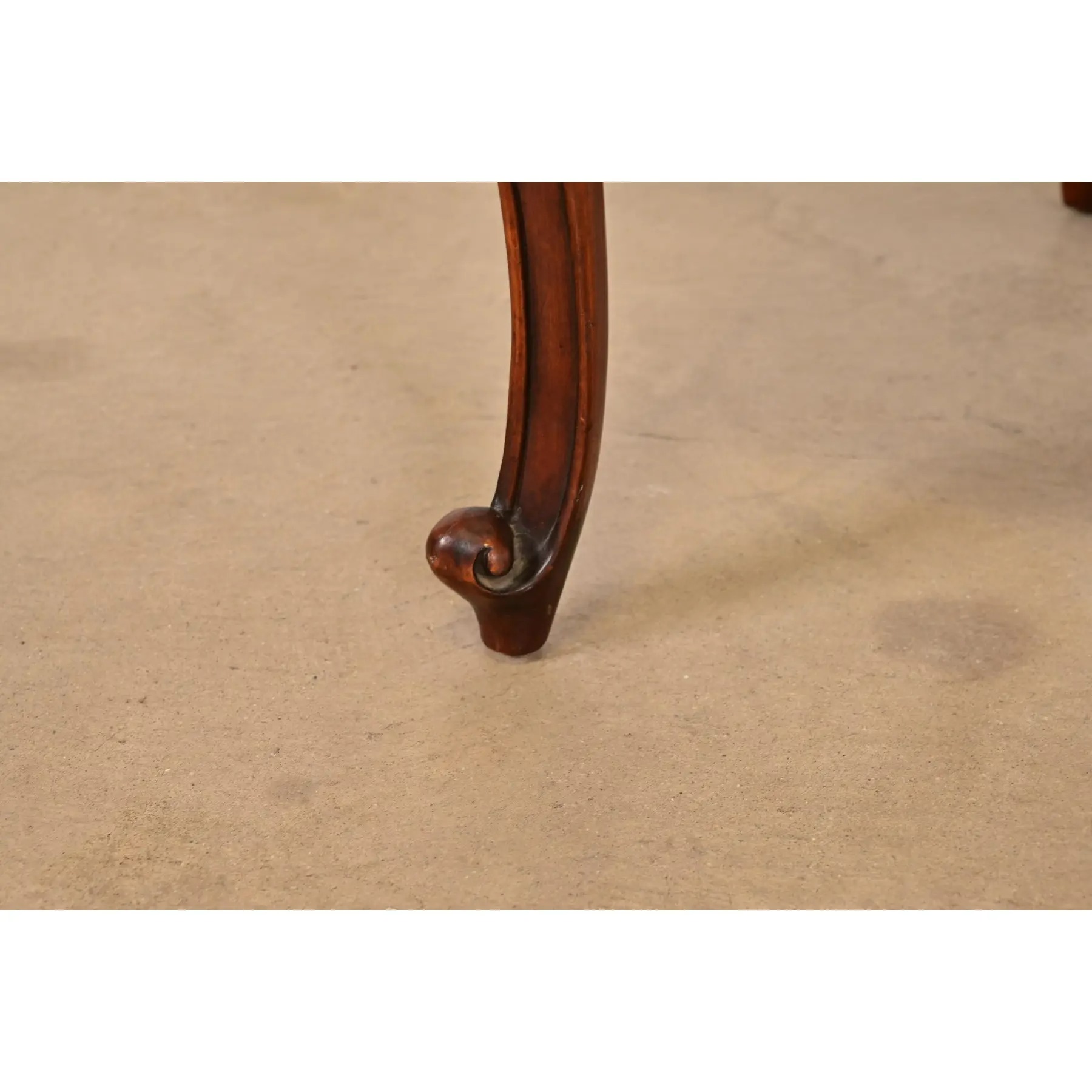 Romweber Antique French Provincial Louis XV Carved Walnut Dining Chairs, Set of Six - Image 10
