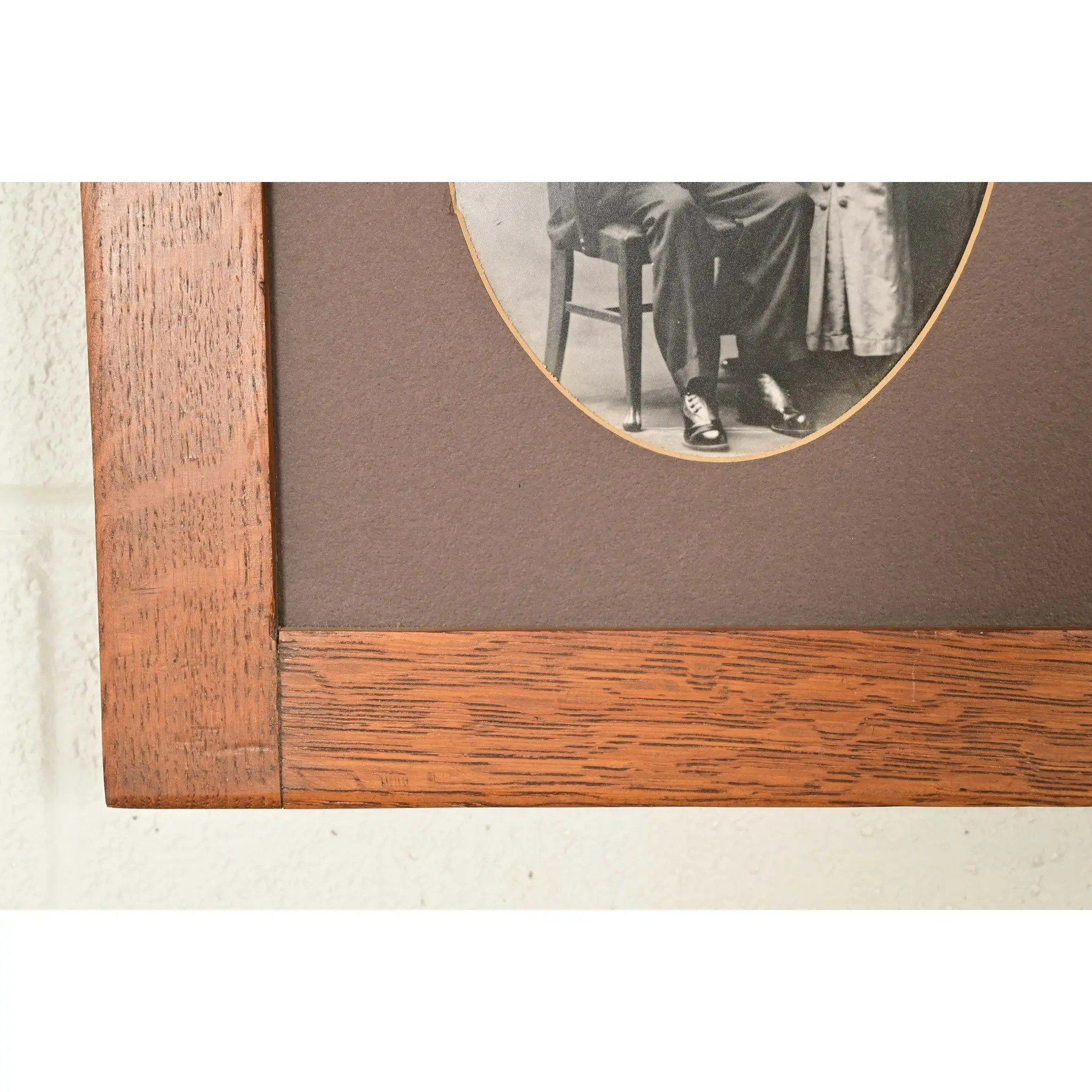 Stickley Style Antique Mission Oak Arts & Crafts Triple Picture Frame, Circa 1910 - Image 6