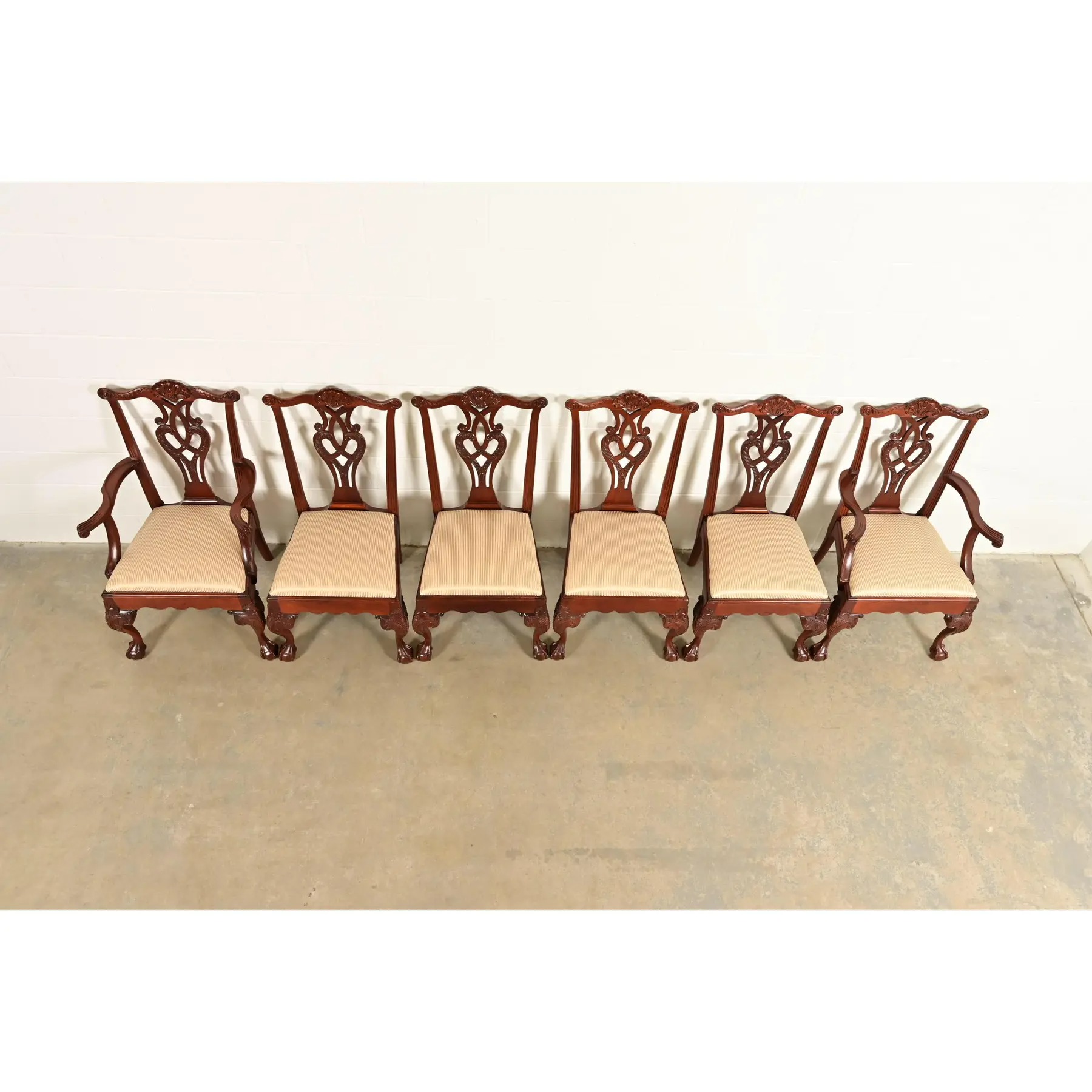 Baker Furniture Chippendale Carved Mahogany Dining Chairs, Set of Six - Image 5
