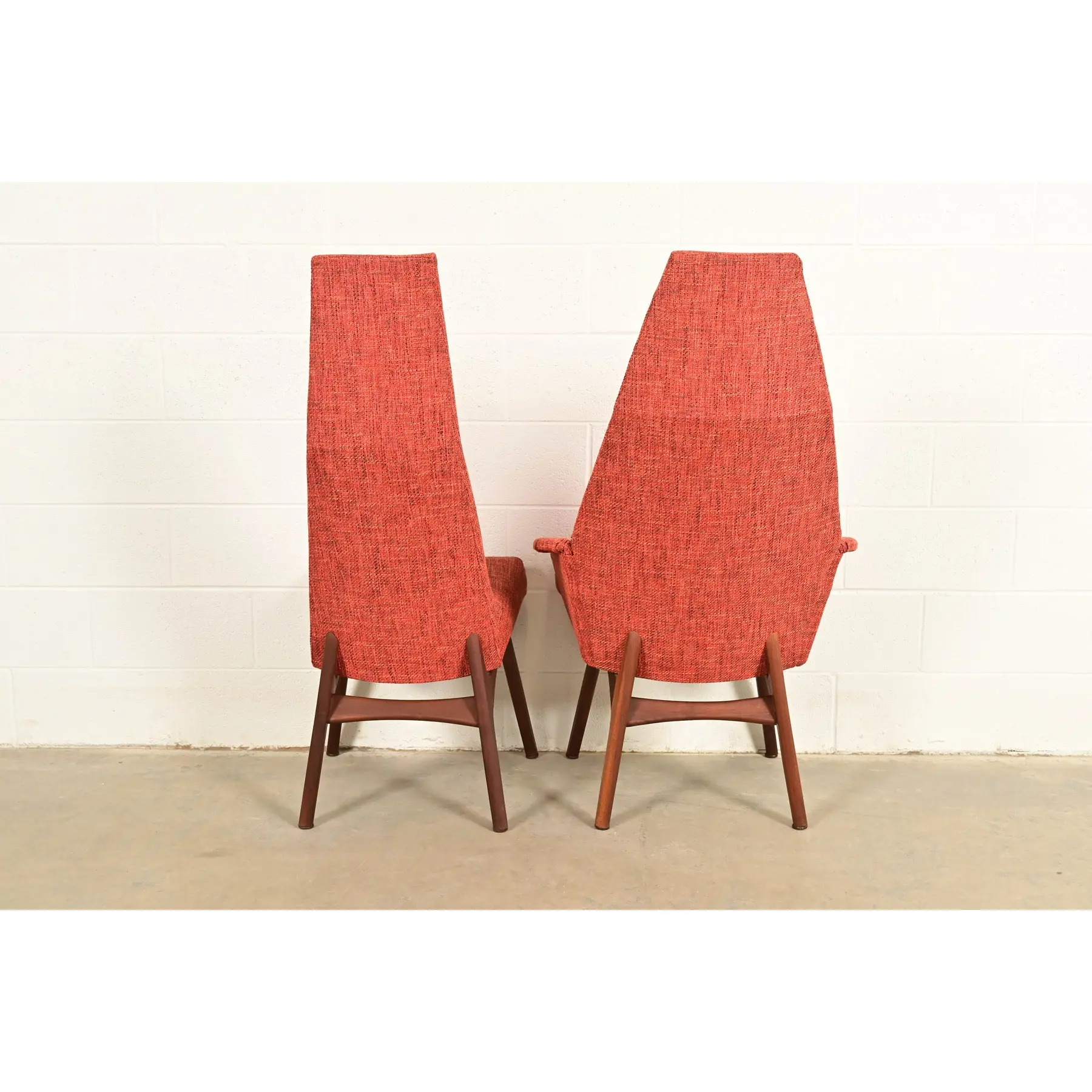 Adrian Pearsall for Craft Associates Mid-Century Modern High Back Dining Chairs, Set of Four - Image 12