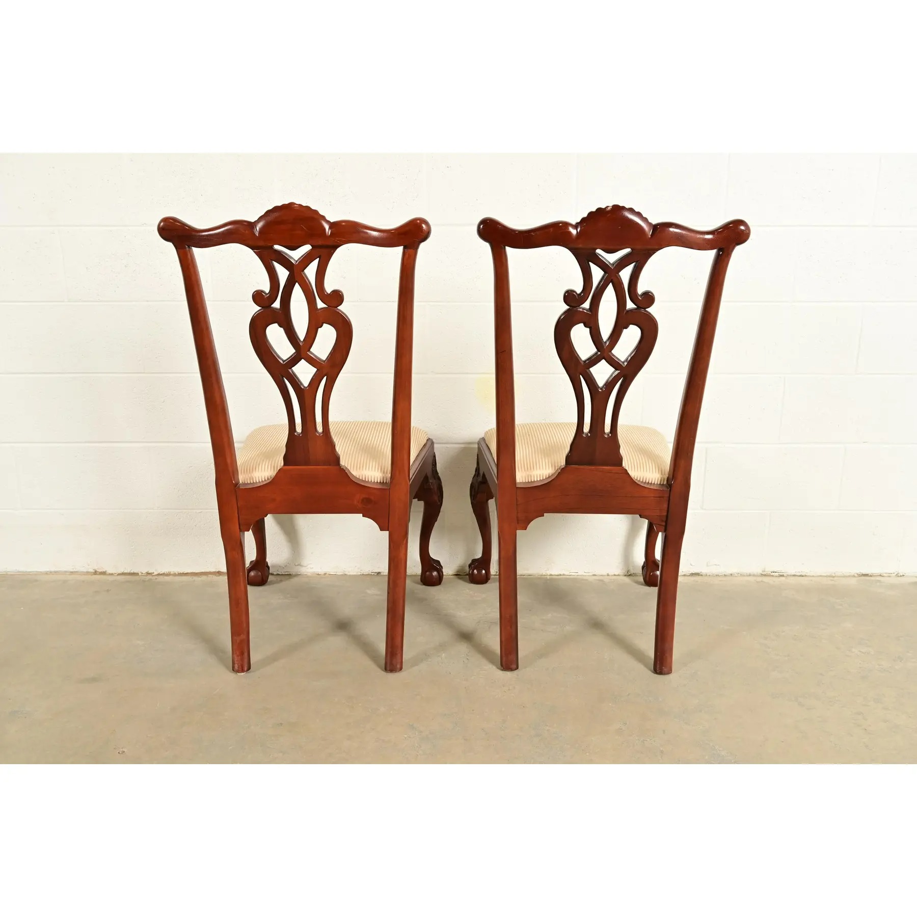 Baker Furniture Chippendale Carved Mahogany Side Chairs or Dining Chairs, Pair - Image 11