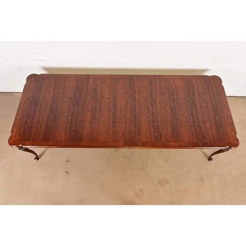 Ethan Allen Queen Anne Solid Cherry Wood Extension Dining Table, Newly Refinished - Image 5