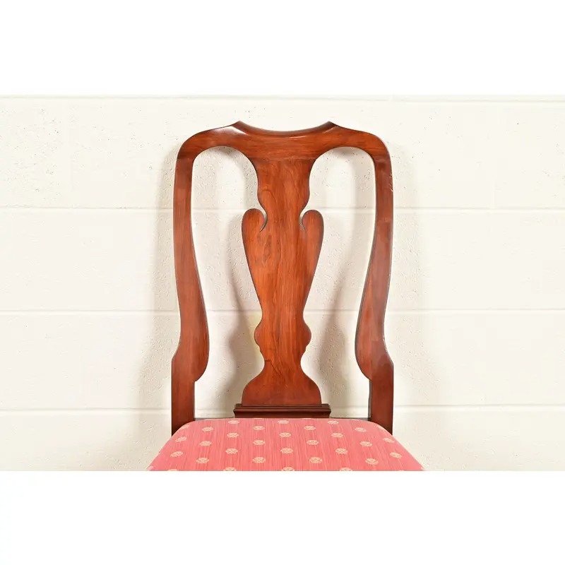 Henkel Harris Queen Anne Solid Cherry Wood Side Chairs or Dining Chairs, Pair - Image 5
