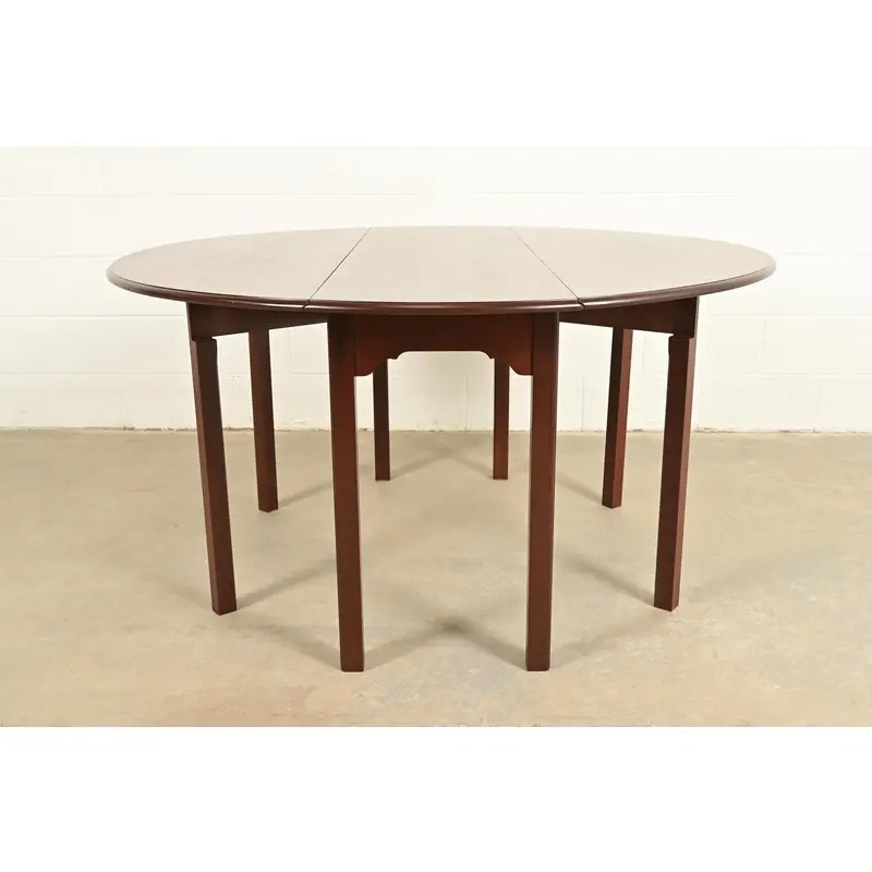Kittinger Georgian Mahogany Gate Leg Drop Leaf Dining Table or Breakfast Table, Newly Refinished - Image 5