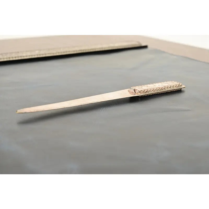 Roycroft Arts & Crafts Silver Finished Hammered Copper Letter Opener - Image 5