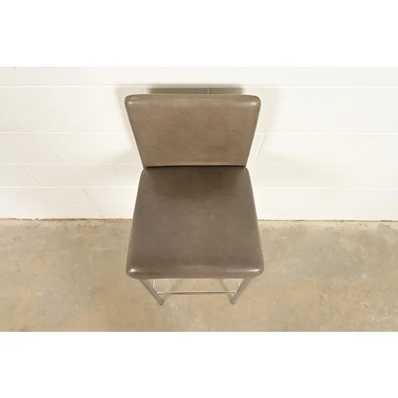 Steelcase Coalesse Modern Leather and Chrome Bar Stool - Image 5