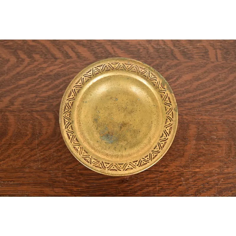 Tiffany Studios New York Bronze Doré Pedestal Bowl or Compote Dish With Bellflower Motif - Image 5