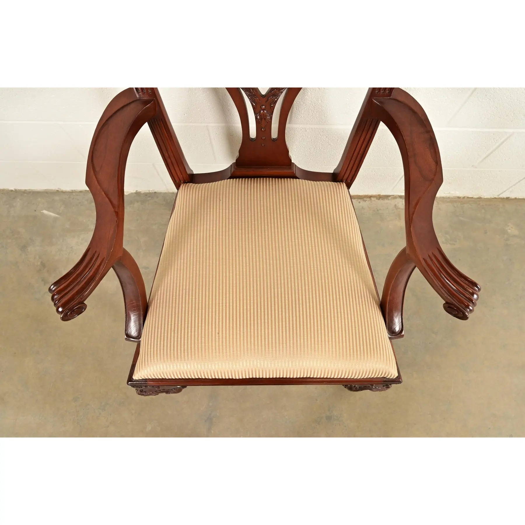 Baker Furniture Chippendale Carved Mahogany Dining Chairs, Set of Six - Image 8