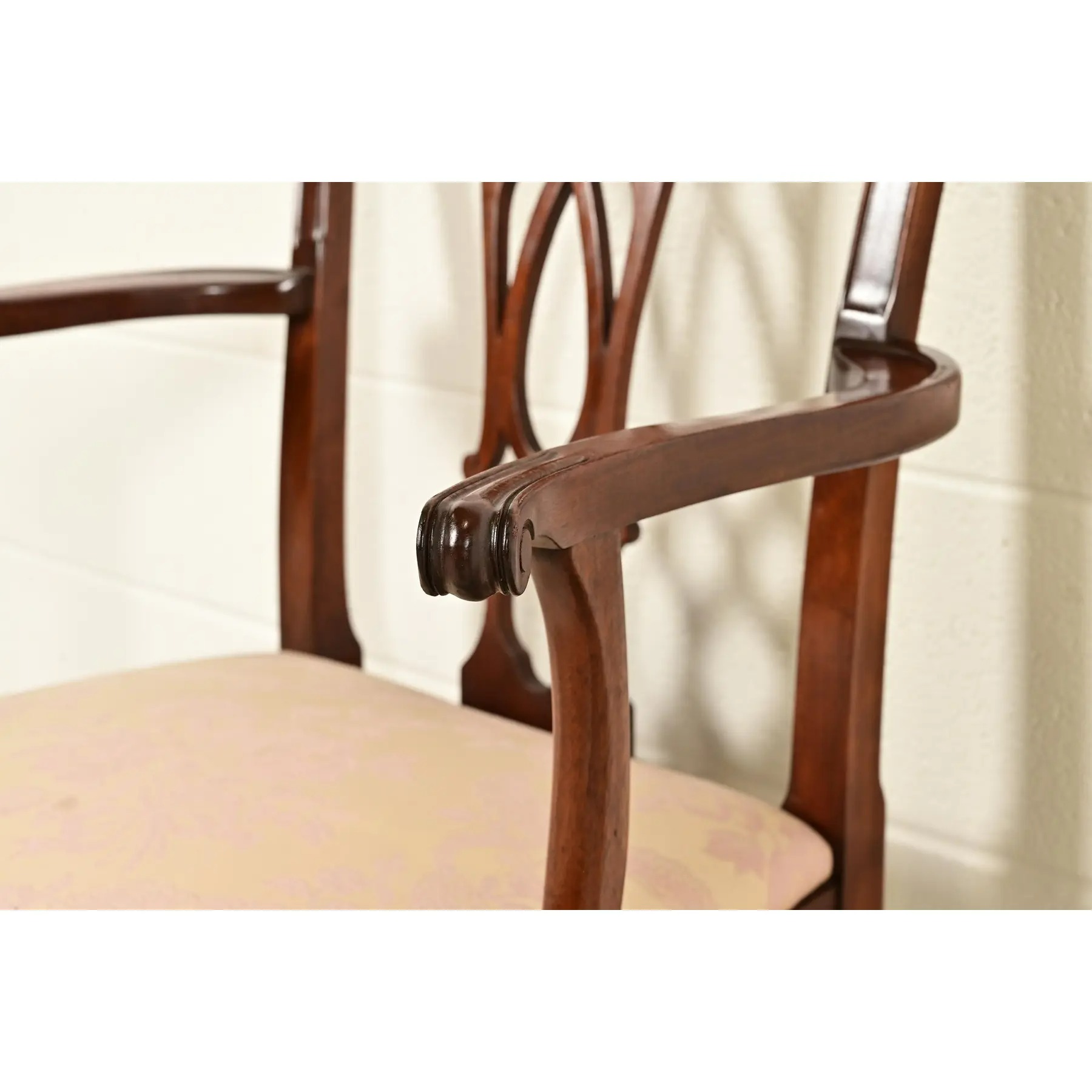 Baker Furniture Style Chippendale Carved Mahogany Armchairs, Pair - Image 10