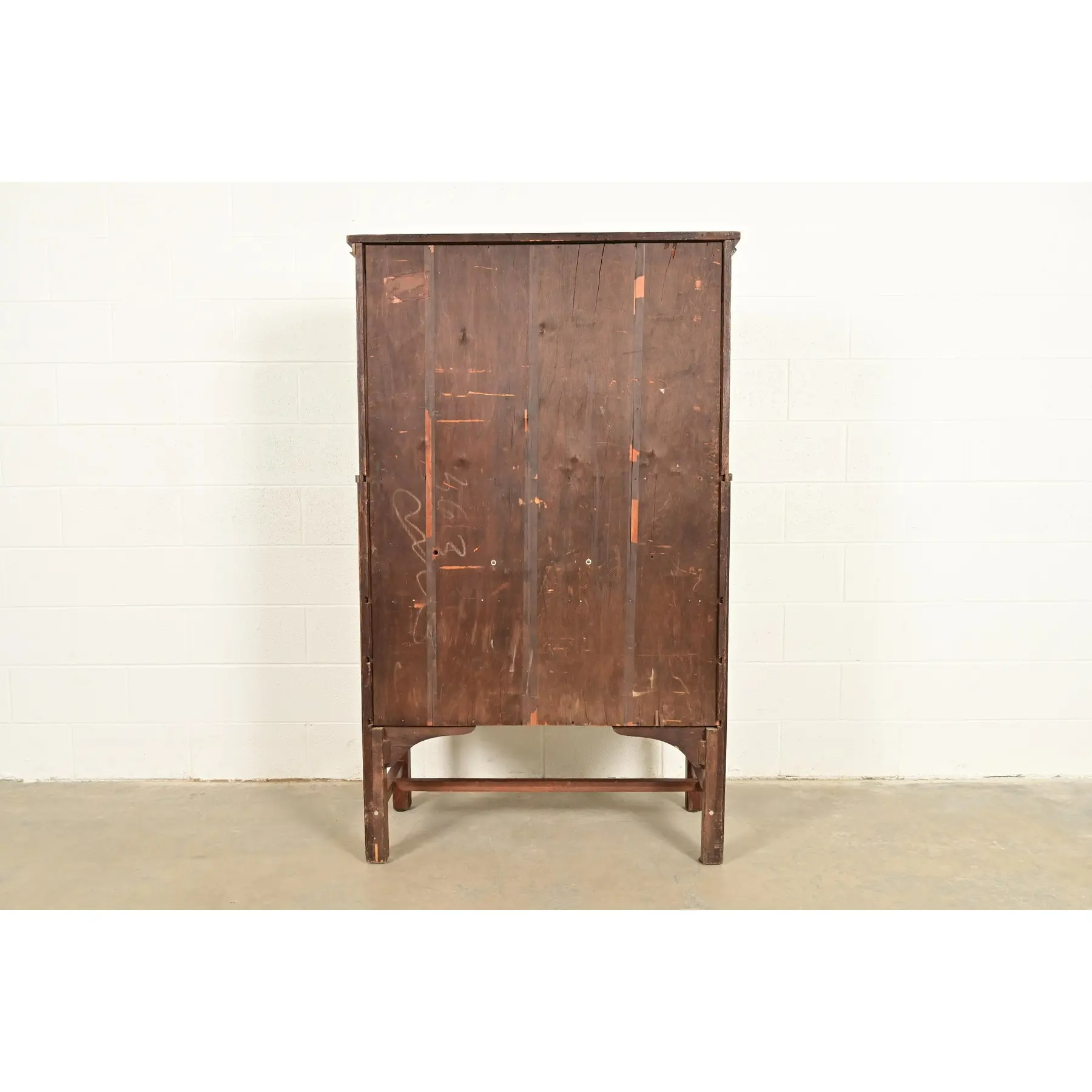Stickley Brothers Style Antique Mission Oak Arts & Crafts Secretary Desk With Bookcase Hutch, Circa 1910 - Image 13