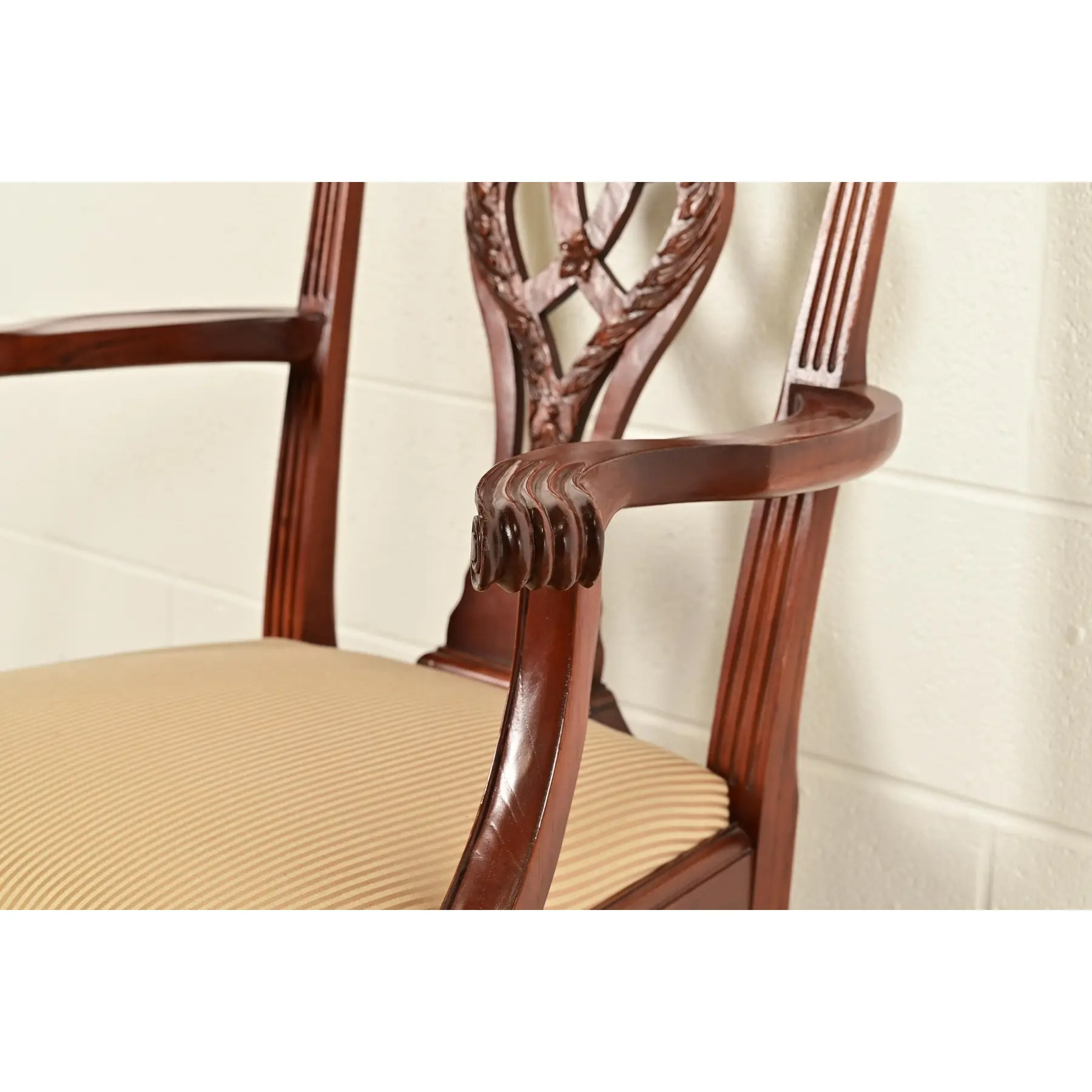 Baker Furniture Chippendale Carved Mahogany Dining Chairs, Set of Six - Image 10