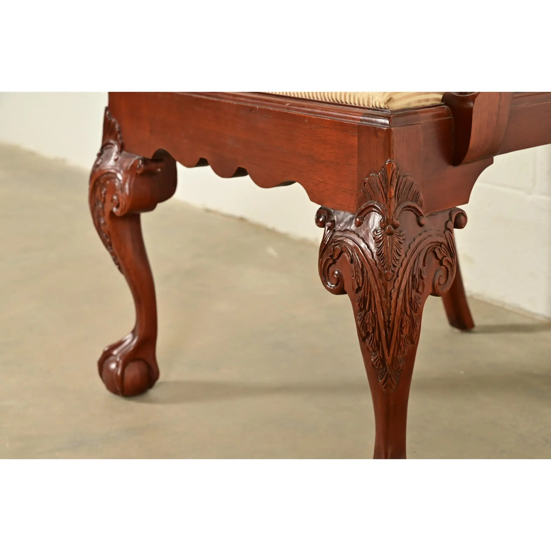 Baker Furniture Chippendale Carved Mahogany Dining Chairs, Set of Six - Image 11