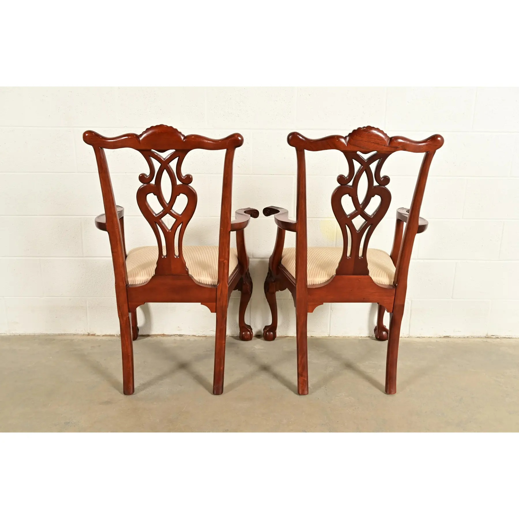 Baker Furniture Chippendale Carved Mahogany Dining Chairs, Set of Six - Image 13