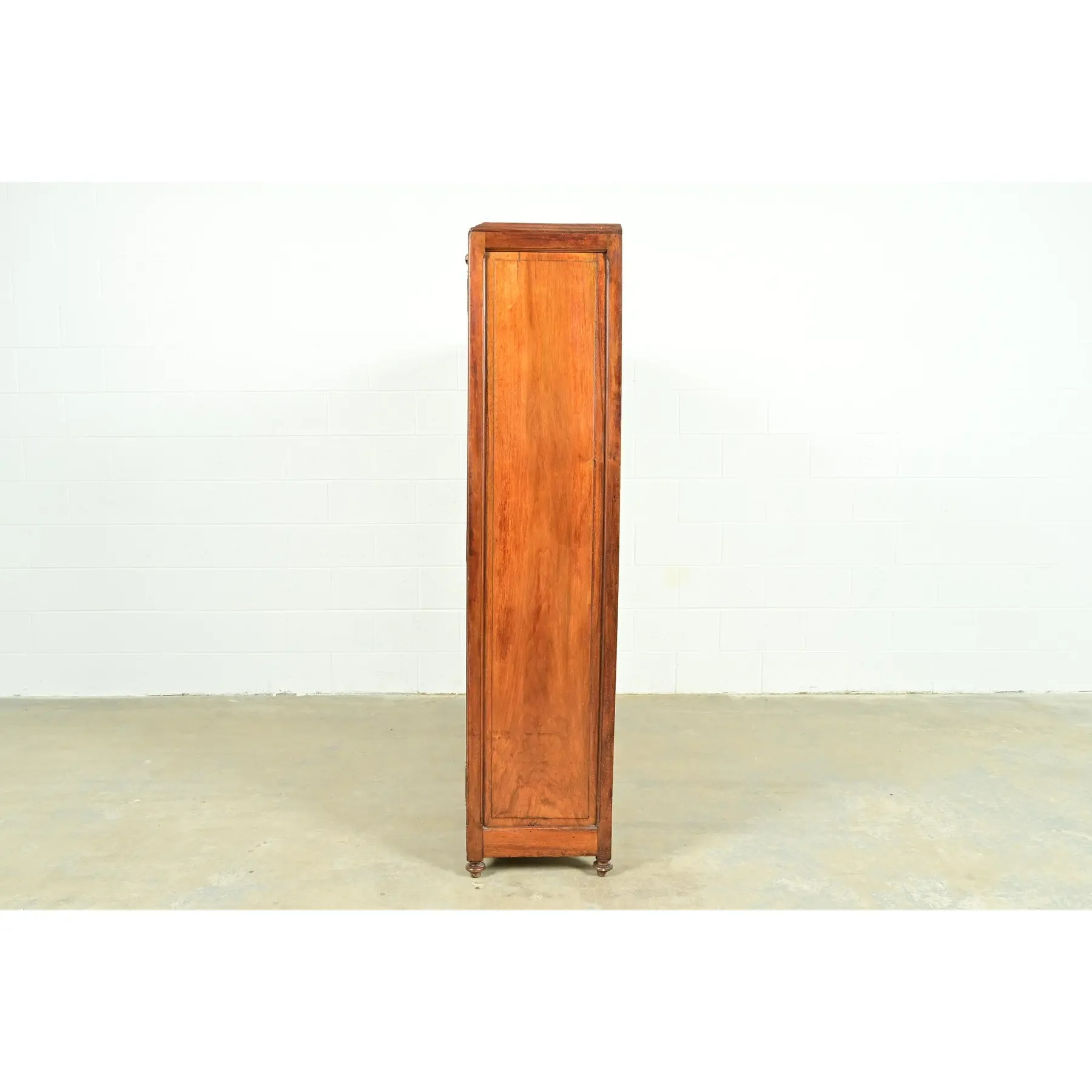 Louis Majorelle Style Antique French Art Nouveau Carved Burled Walnut Bibliotheque Bookcase Cabinet, Circa 1900 - Image 13