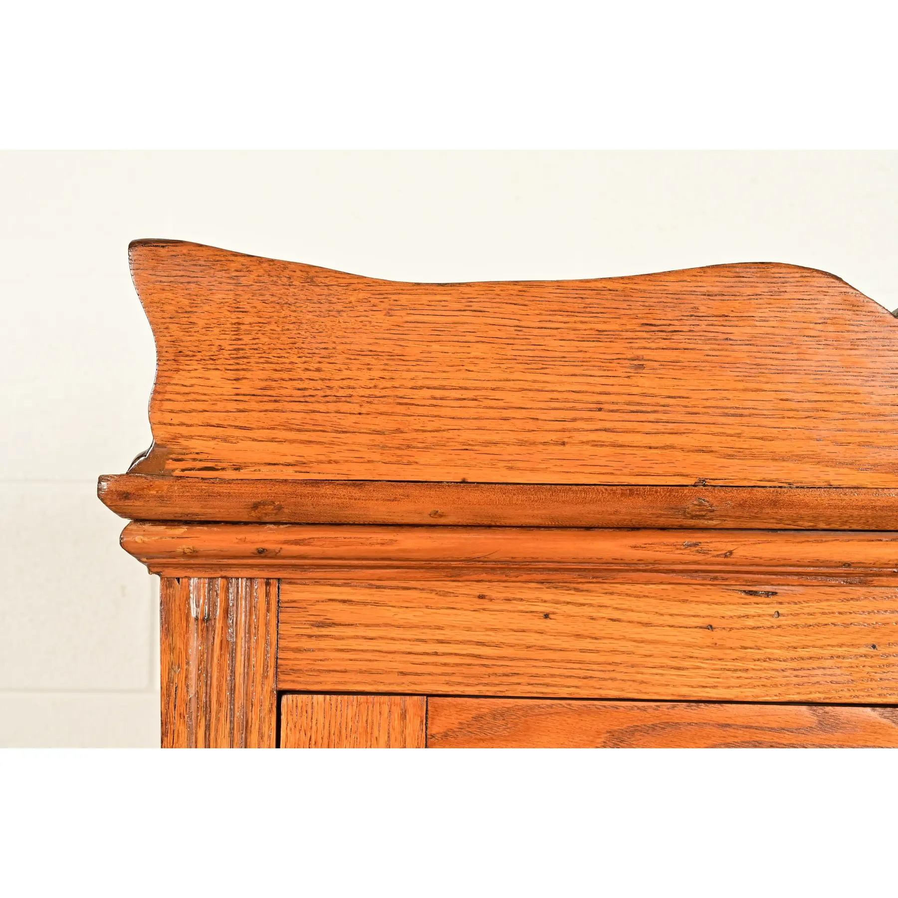 Antique Victorian Carved Oak Glass Front Bookcase or Dining Cabinet, Circa 1900 - Image 9