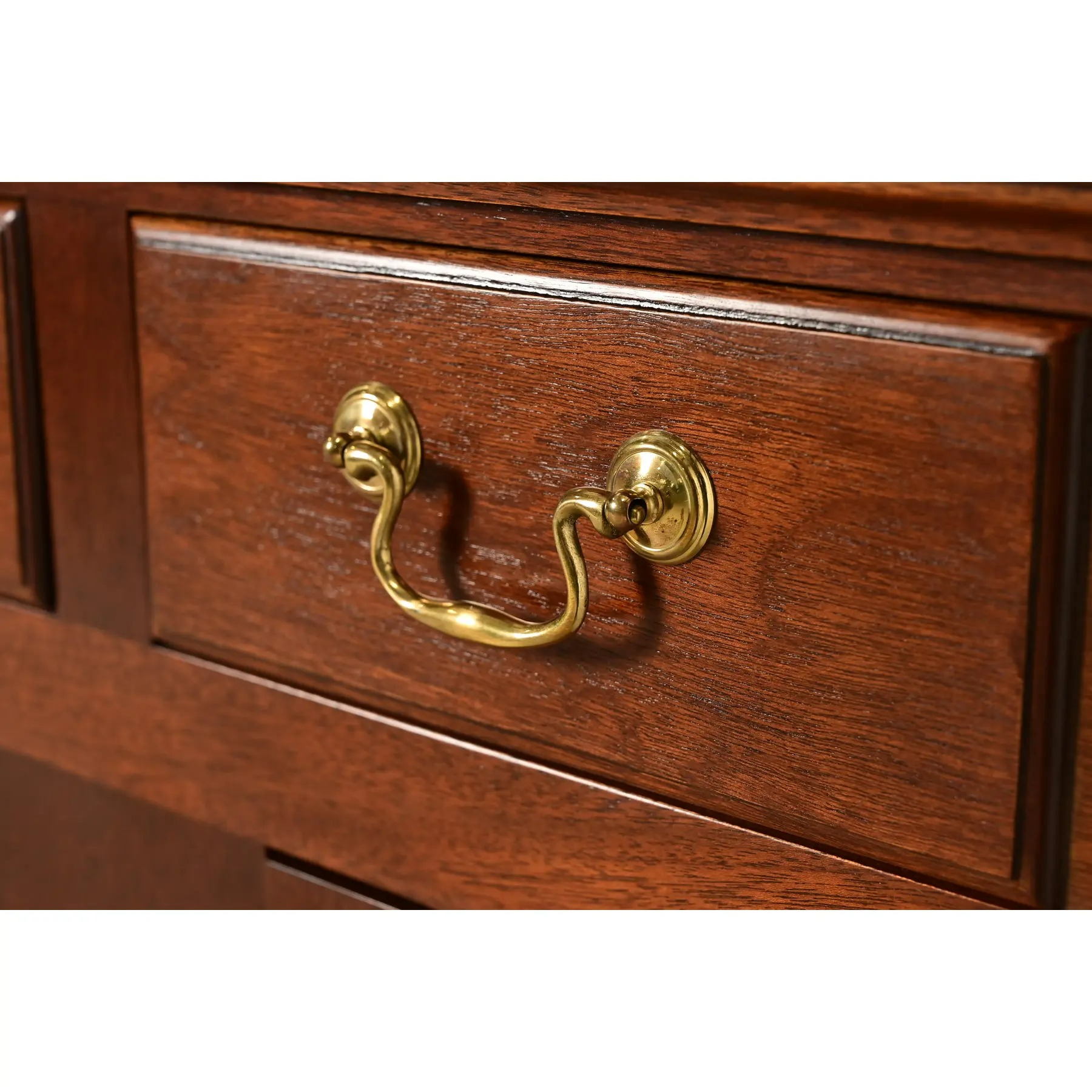Kittinger Georgian Carved Mahogany Breakfront Bookcase Cabinet - Image 9