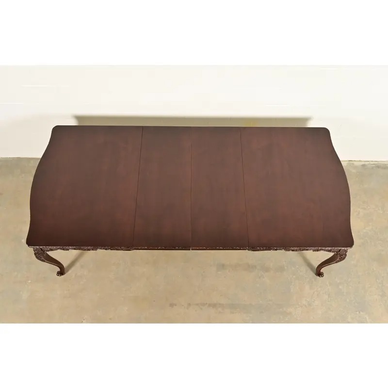 Romweber French Provincial Louis XV Mahogany Extension Dining Table, Newly Refinished - Image 6