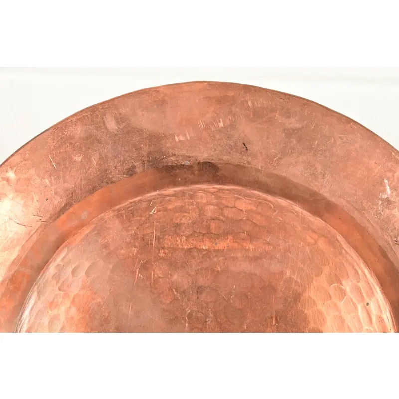 Roycroft Style Arts & Crafts Hammered Copper Charger Plate or Tray - Image 6