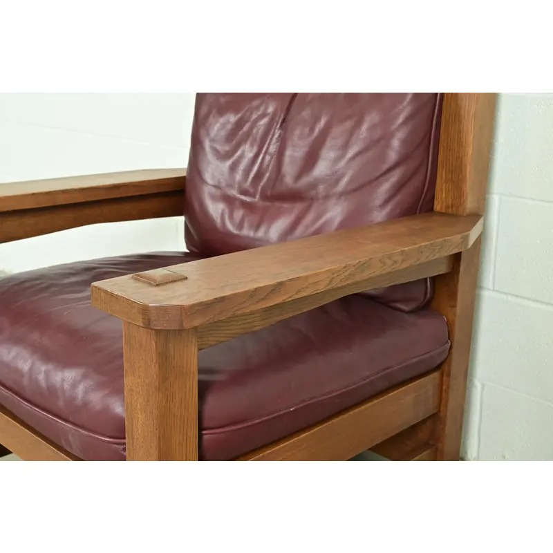 Stickley Mission Oak Arts & Crafts Eastwood Lounge Chairs, Pair - Image 6