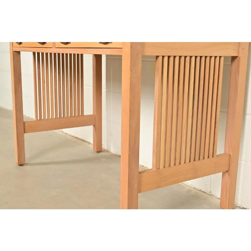 Stickley Mission Oak Arts & Crafts Spindle Writing Desk or Library Table - Image 6