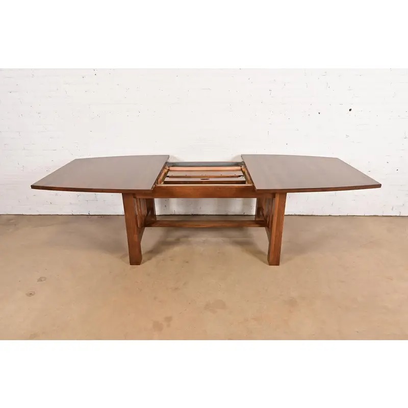 Stickley Style Mission Oak Arts & Crafts Extension Dining Table, Newly Refinished - Image 6