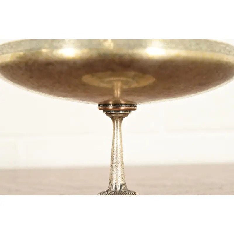 Tiffany Studios New York Bronze Doré Pedestal Bowl or Compote Dish With Greek Key Design - Image 6