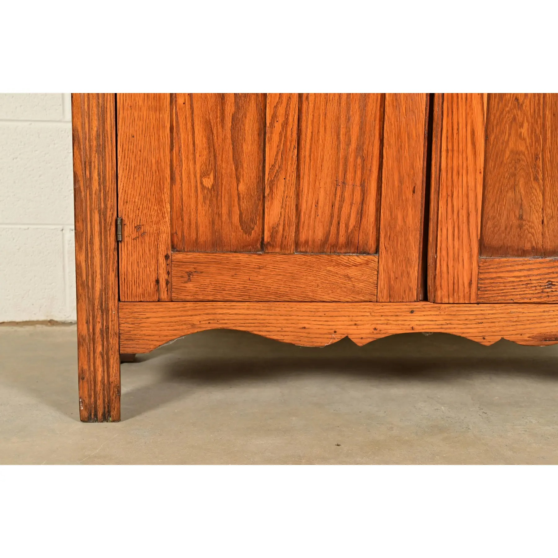 Antique Victorian Carved Oak Glass Front Bookcase or Dining Cabinet, Circa 1900 - Image 13