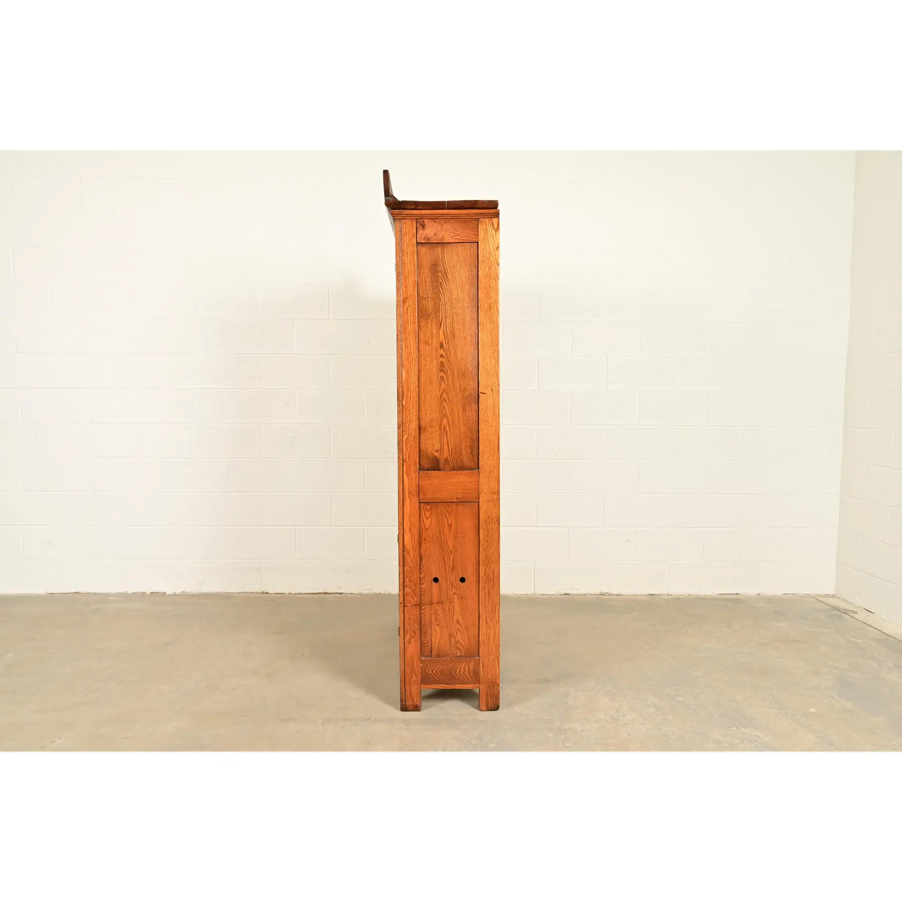 Antique Victorian Carved Oak Glass Front Bookcase or Dining Cabinet, Circa 1900 - Image 15