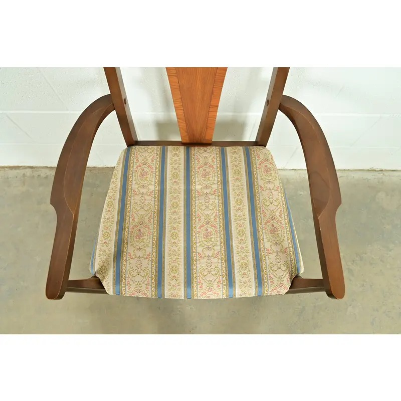 Broyhill Brasilia Mid-Century Modern Sculpted Walnut Armchairs, Pair - Image 7