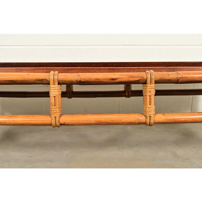 John Wisner for Ficks Reed Mid-Century Hollywood Regency Pagoda Coffee Table, 1950s - Image 7