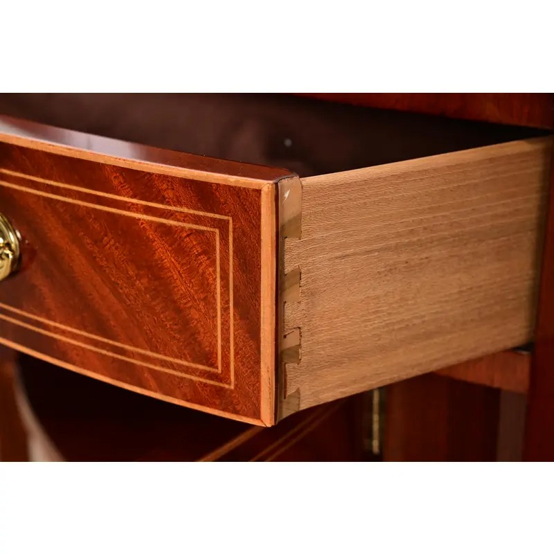 Kindel Furniture Federal Inlaid Flame Mahogany Bow Front Sideboard Credenza - Image 7