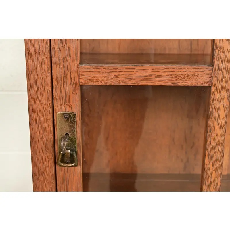 L. & J. G. Stickley Antique Mission Oak Arts and Crafts Bookcase Cabinet, Circa 1910 - Image 7