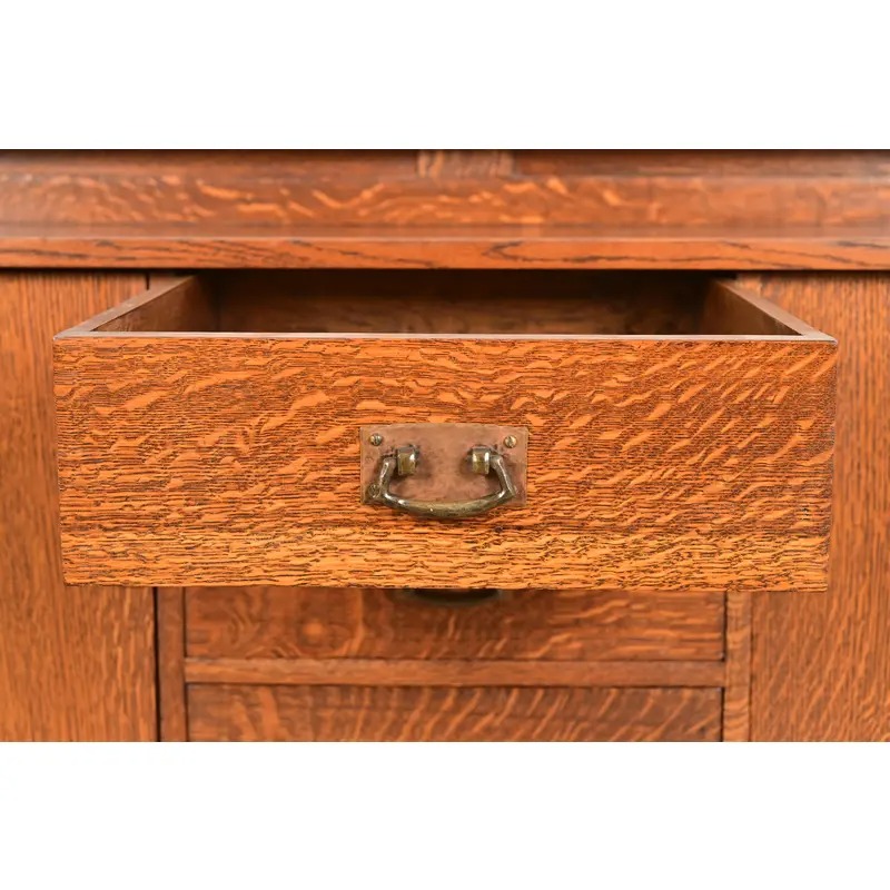 L. & J. G. Stickley Antique Mission Oak Arts & Crafts Sideboard or Bar Cabinet, Circa 1910 - Image 7