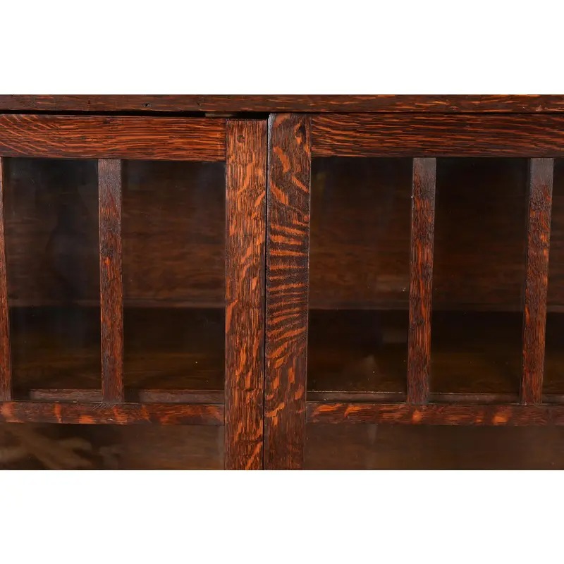 Limbert Style Antique Mission Oak Arts and Crafts Bookcase Cabinet, Circa 1910 - Image 7