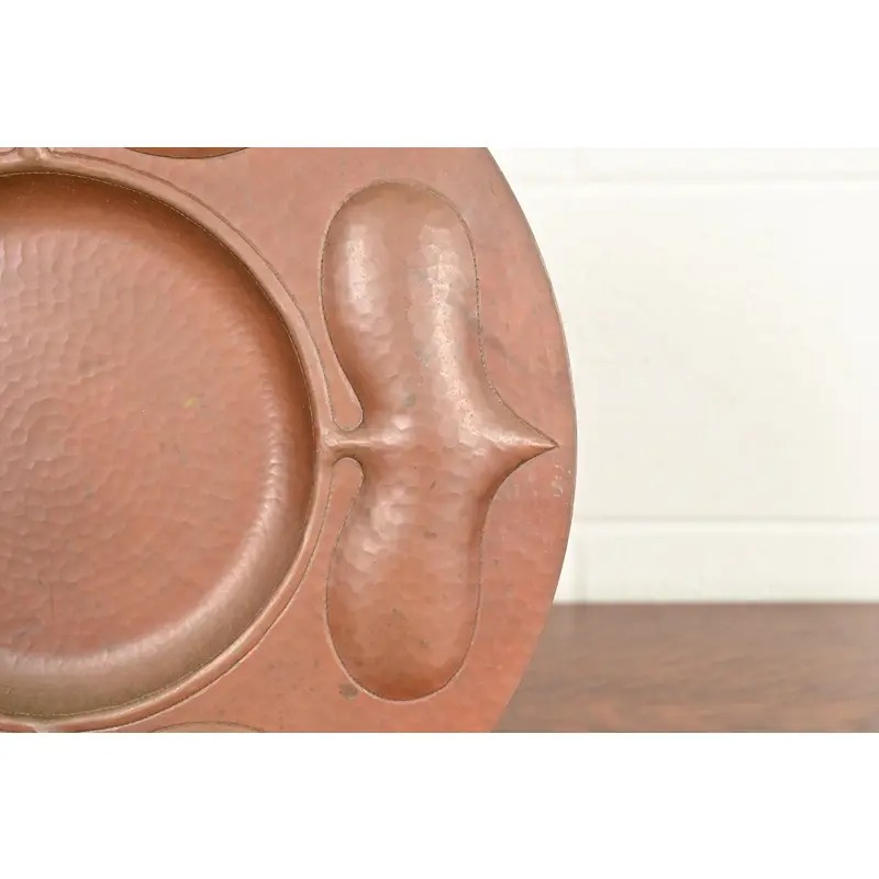 Ramon Ramirez Arts & Crafts Hammered Copper Charger Plate or Tray - Image 7