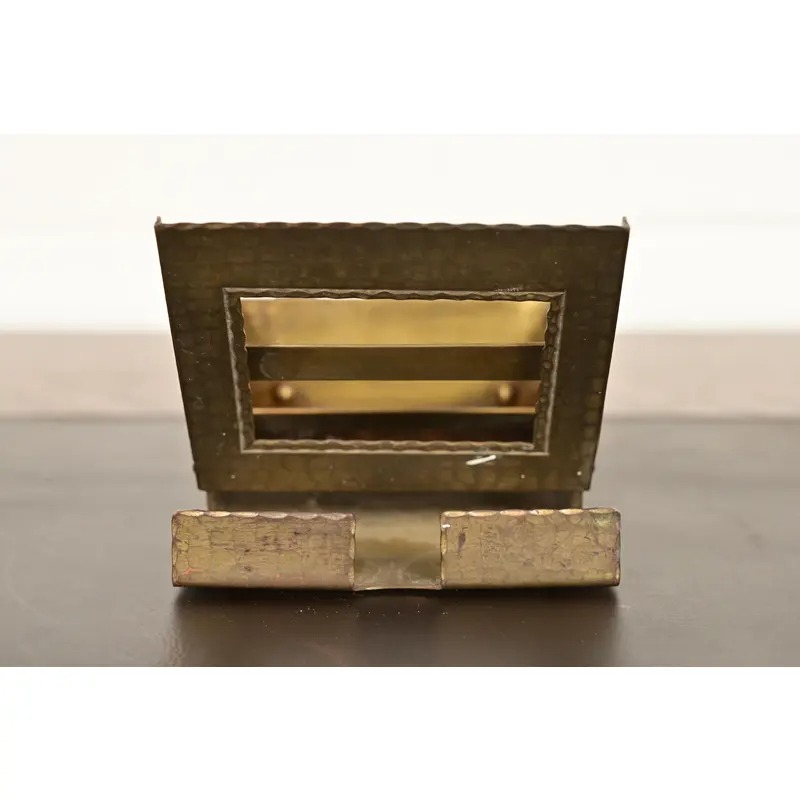 Roycroft Arts & Crafts Brass Finished Hammered Copper Perpetual Desk Calendar Frame - Image 7