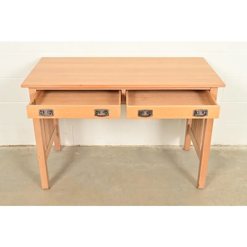 Stickley Mission Oak Arts & Crafts Spindle Writing Desk or Library Table - Image 7
