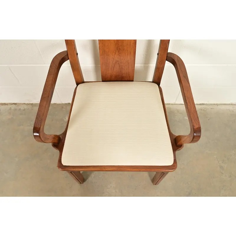 Thomasville Mid-Century Hollywood Regency Chinoiserie Carved Walnut Armchairs, Pair - Image 7