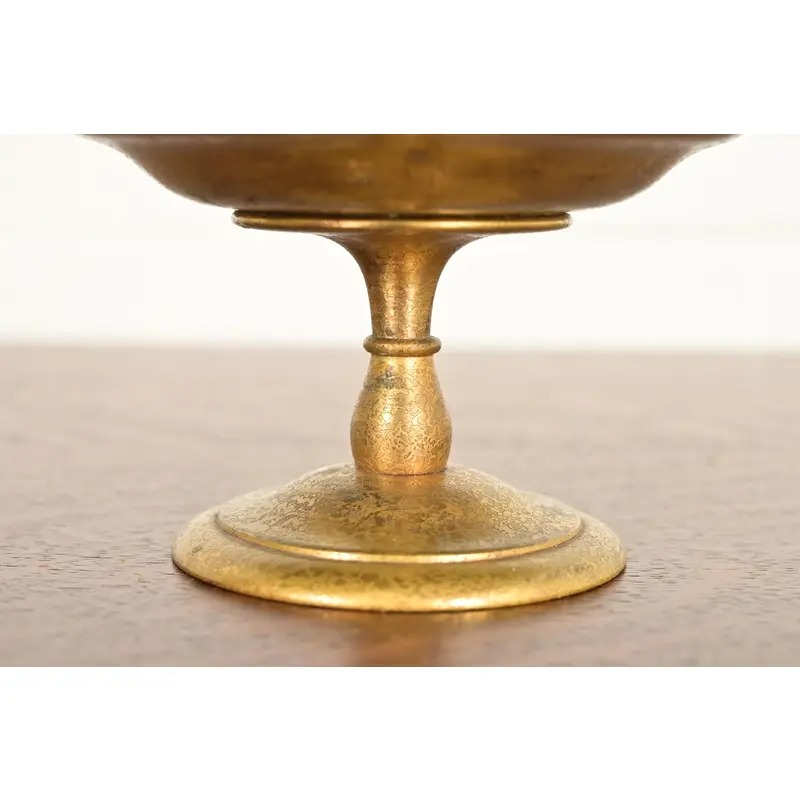 Tiffany Studios New York Bronze Doré Pedestal Bowl or Compote Dish With Bellflower Motif - Image 7