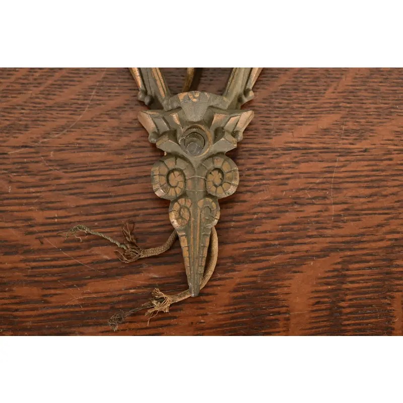 1930s Mid-West Art Deco Bronze Soleure Wall Sconces, Set of Four - Image 8