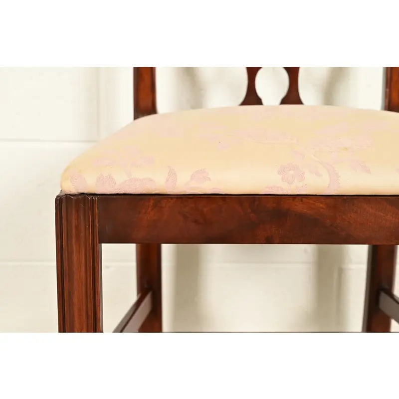 Baker Furniture Style Georgian Carved Mahogany Side Chairs or Dining Chairs, Pair - Image 8