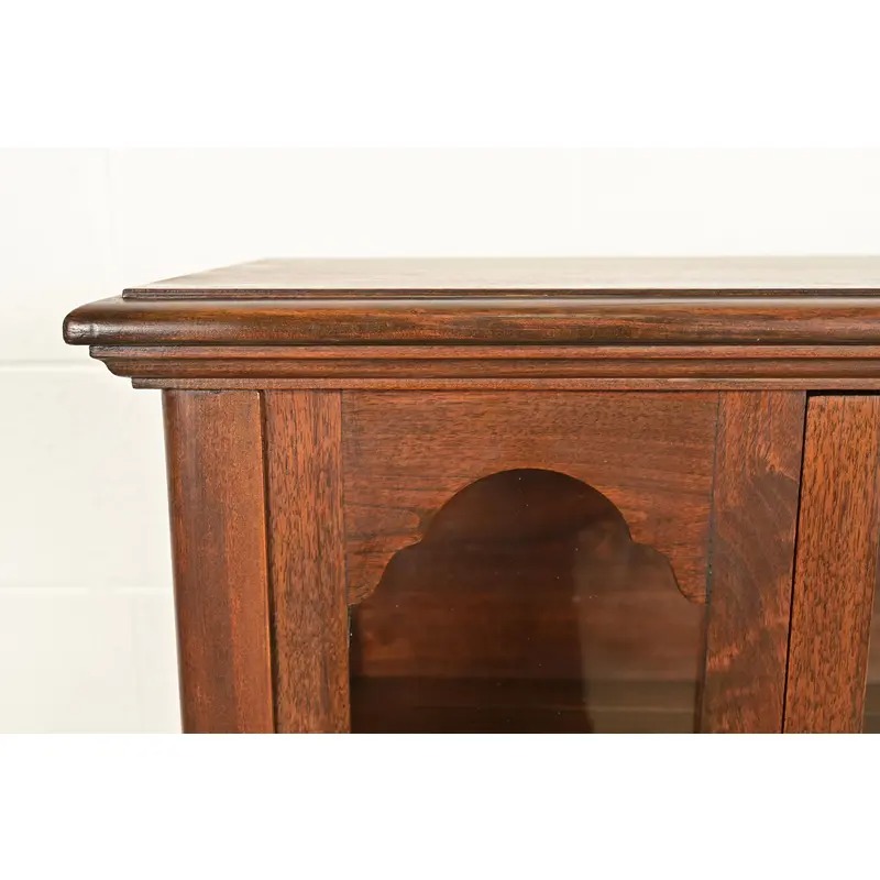 Berkey & Gay Style Antique Queen Anne Carved Mahogany Bookcase or Bar Cabinet, Circa 1920s - Image 8