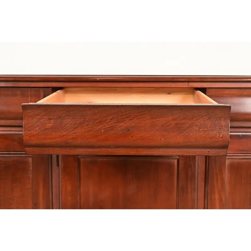 Ethan Allen British Colonial Carved Maple Sideboard Credenza or Bar Cabinet - Image 8