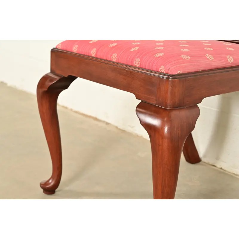 Henkel Harris Queen Anne Solid Cherry Wood Side Chairs or Dining Chairs, Pair - Image 8