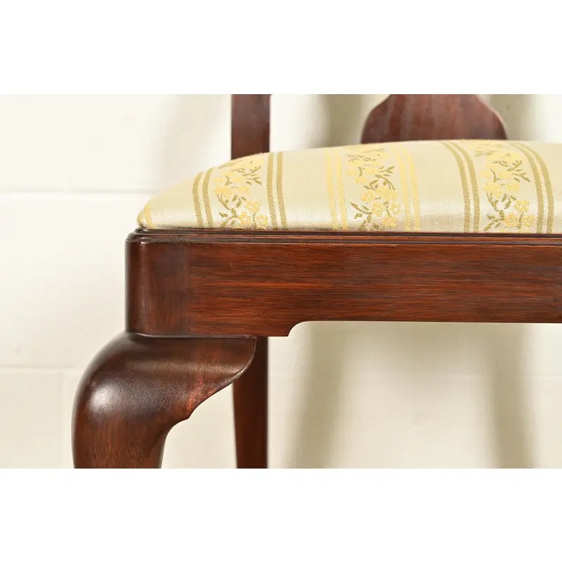 Henkel Harris Queen Anne Solid Mahogany Dining Chairs, Set of Four - Image 8