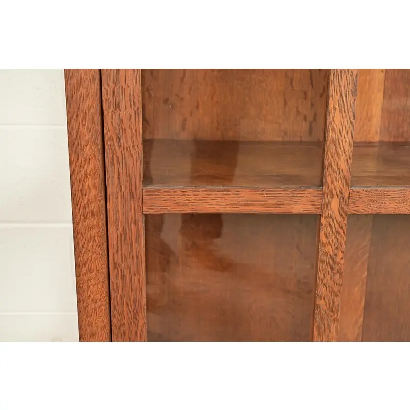L. & J. G. Stickley Antique Mission Oak Arts and Crafts Bookcase Cabinet, Circa 1910 - Image 8