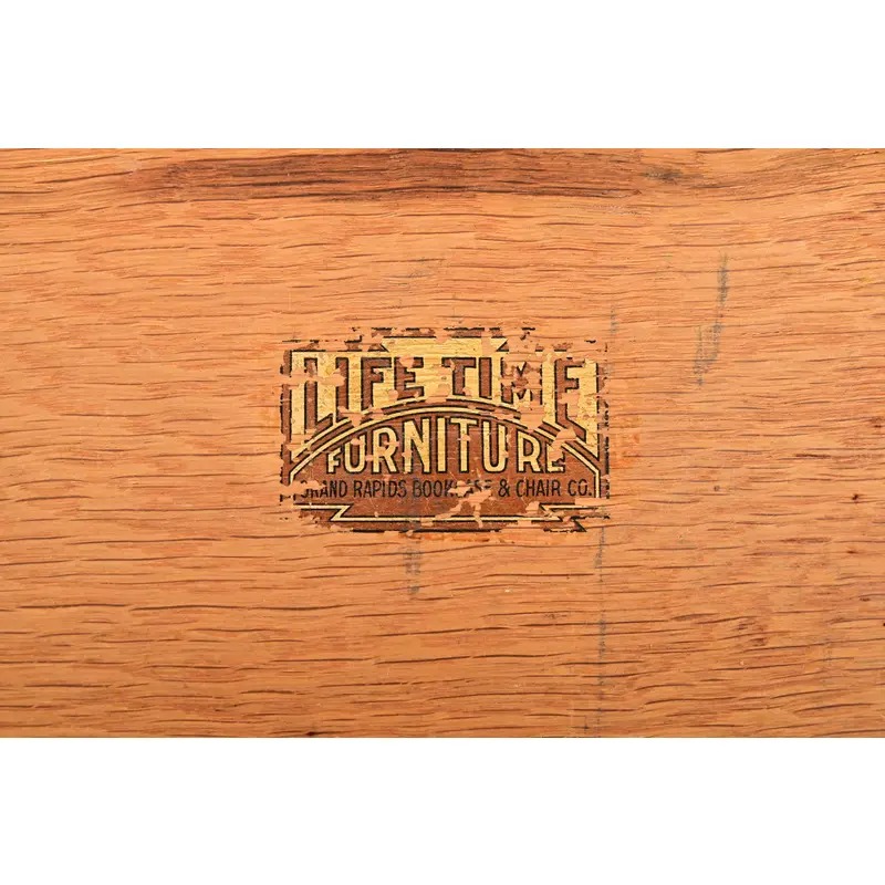 Lifetime Furniture Antique Mission Oak Arts & Crafts Drop Front Secretary Desk, Circa 1910 - Image 8